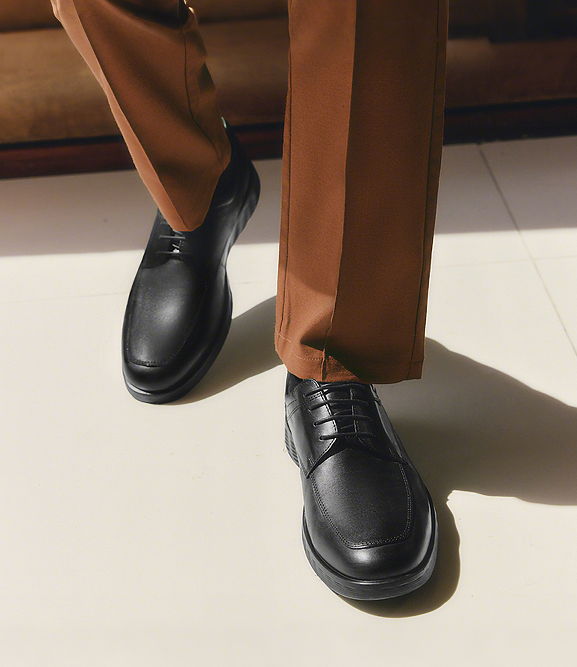 2025 New Arrival Factory Customization Men's Comfort Dress Shoes & Oxfords Cowhide Square-Toe Banded Lace Height Increasing 6cm