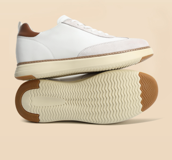 2025 Newest OEM Height Enhancing Shoes Breathable White Invisible Height Increase 7CM / 2.76 Inches Leathers Sneakers Casual Shoes for Men