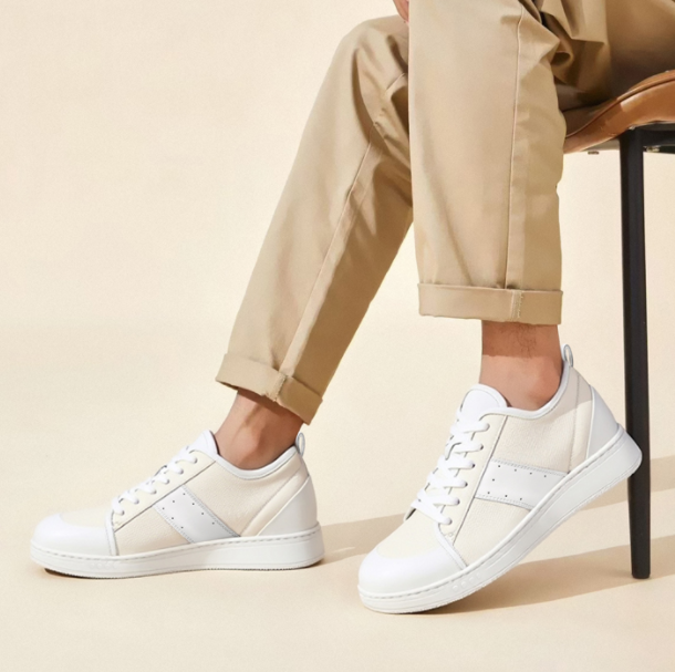 Newest Custom White Walking Sport Sneaker Hiking Shoes Fashion Leather Casual Flats with Breathable Sheepskin Lining