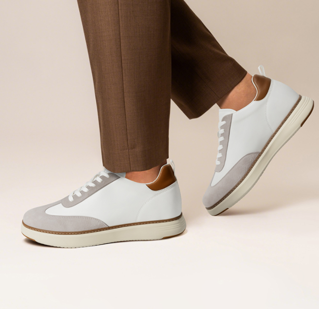 2025 Newest OEM Height Enhancing Shoes Breathable White Invisible Height Increase 7CM / 2.76 Inches Leathers Sneakers Casual Shoes for Men