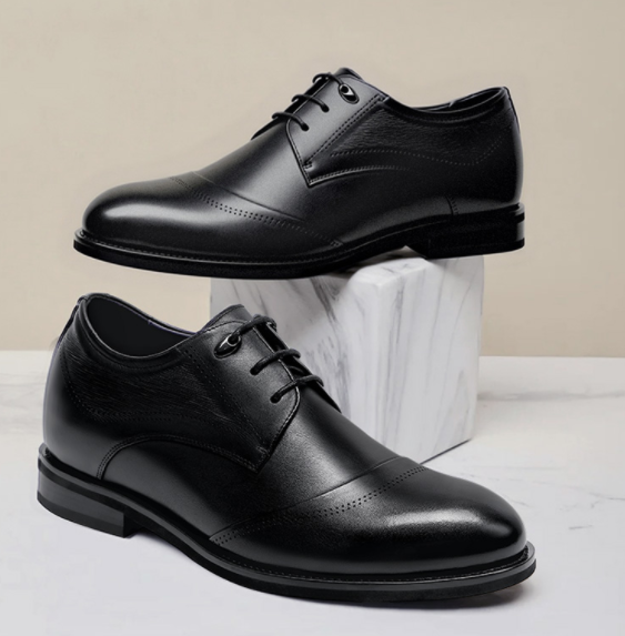 2025 Newest Design Stylish Large Size Mens Genuine Calf Leather Pointed Toe Business Dress Shoes Casual Breathable Anti-Slip Light Design Weddings