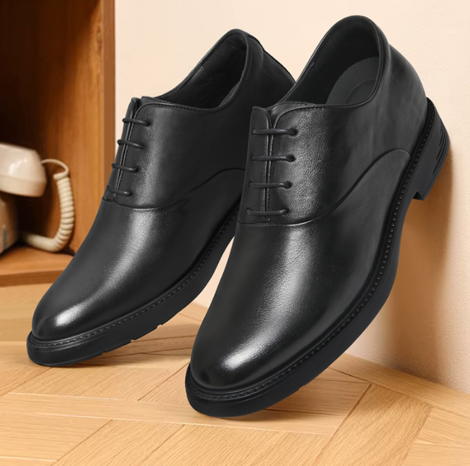 2025 New Arrival Factory Customization Men Dress Office Business Men Formal Shoes Lace up Fashion Mens Leather Shoe Height Increasing 7cm