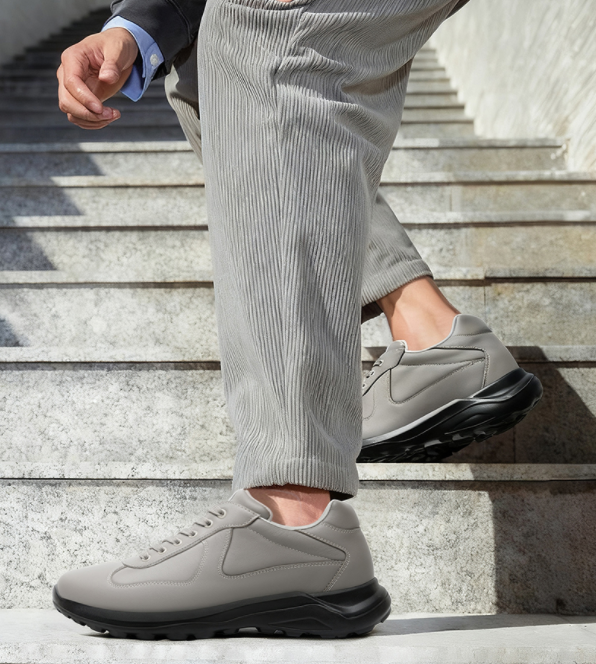 2025 New Arrival High Quality Luxury Casual Running Shoes Sneakers Genuine Leather Breathable Round Toe Men Sports Shoes Height Increasing 7cm