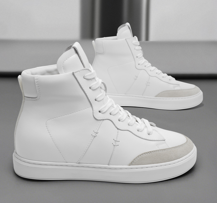 2025 New Arrival Invisible Inner Height Increasing Shoes Cow Leather Upper Men's Casual Shoes High Top Male Elevator Shoes for Men