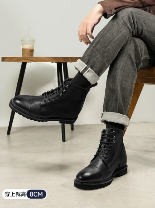 2025 New Arrival Leather Boots Men Winter Rounded Business Casual Leather Shoes Men Ankle Boots
