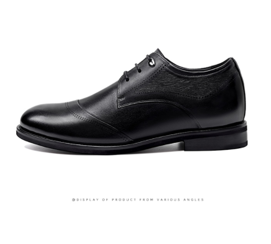 2025 Newest Design Stylish Large Size Mens Genuine Calf Leather Pointed Toe Business Dress Shoes Casual Breathable Anti-Slip Light Design Weddings