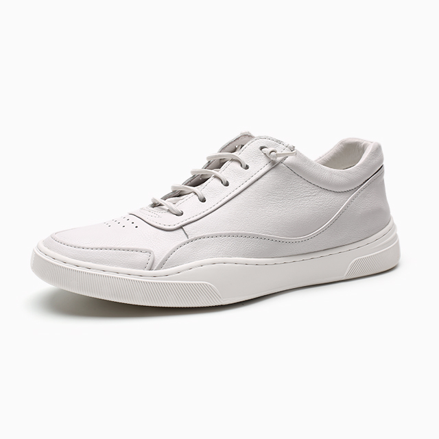 Height increasing genuine leather elevator casual shoes for men