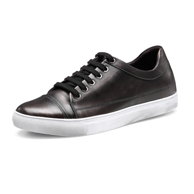 Black 6cm Height Increasing Casual Shoes For Men