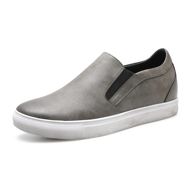 Fashion Gray 6cm Height Height Men Casual Elevator Shoes