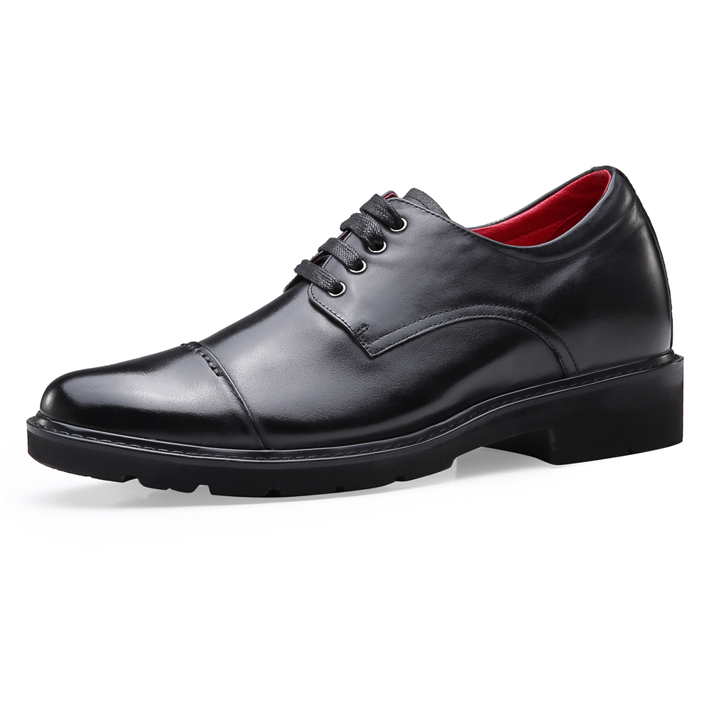 Black 7cm Height Wedding Men Dress Elevator Shoes