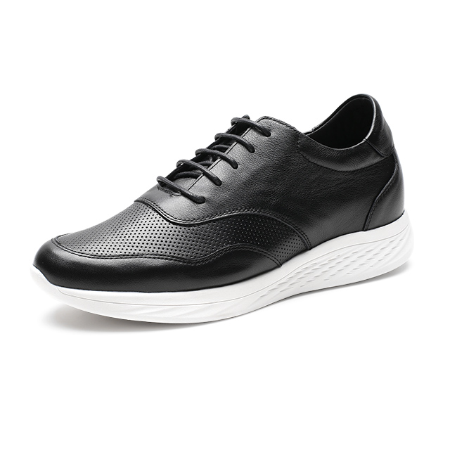 Black 7cm Height increasing Men Sport Elevator Shoes