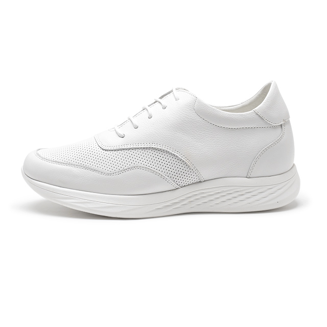 OEM White 7cm Height Increasing Sprot Men Elevator Shoes