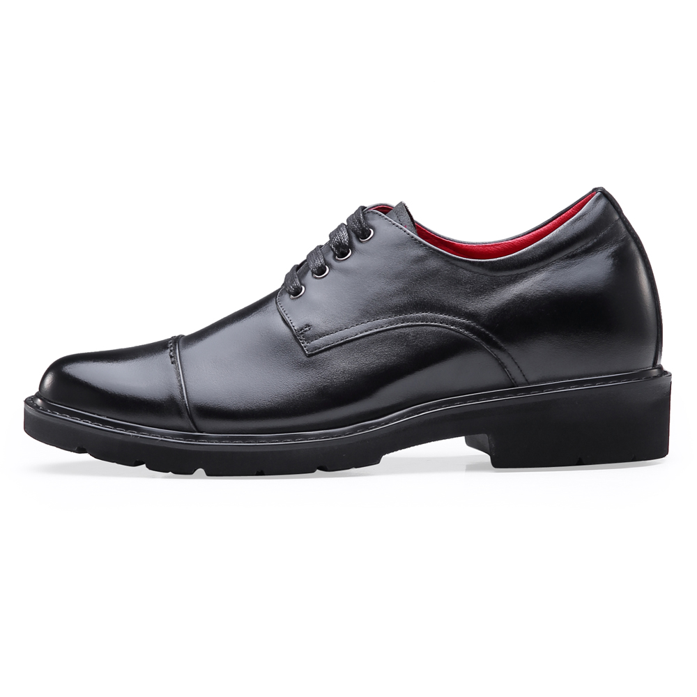 Black 7cm Height Wedding Men Dress Elevator Shoes