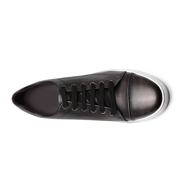 Black 6cm Height Increasing Casual Shoes For Men