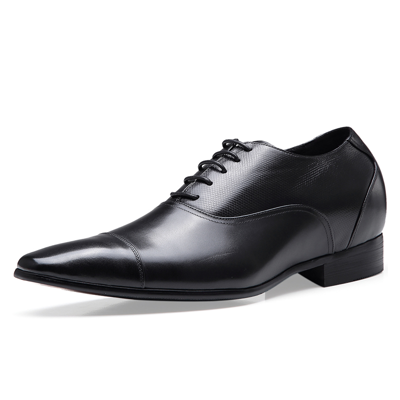 OEM Elevator black calfskin leather dress shoes manufacturer
