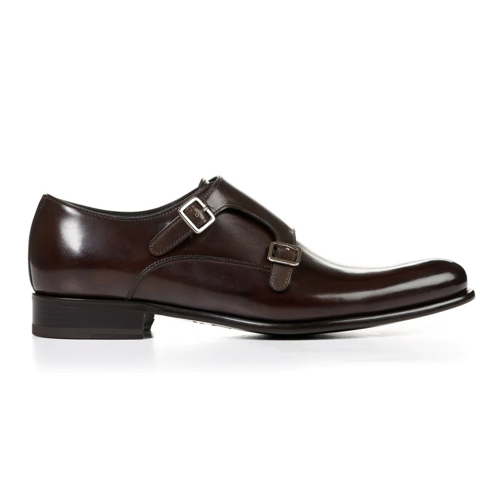 Factory custom invisible elevator shoes double monk strap leather shoes men
