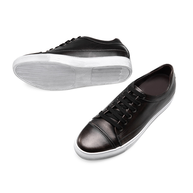 Black 6cm Height Increasing Casual Shoes For Men