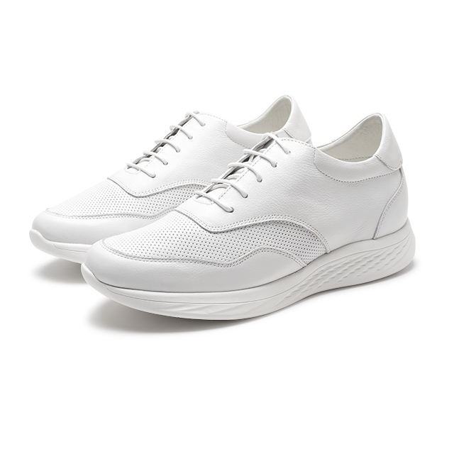OEM White 7cm Height Increasing Sprot Men Elevator Shoes