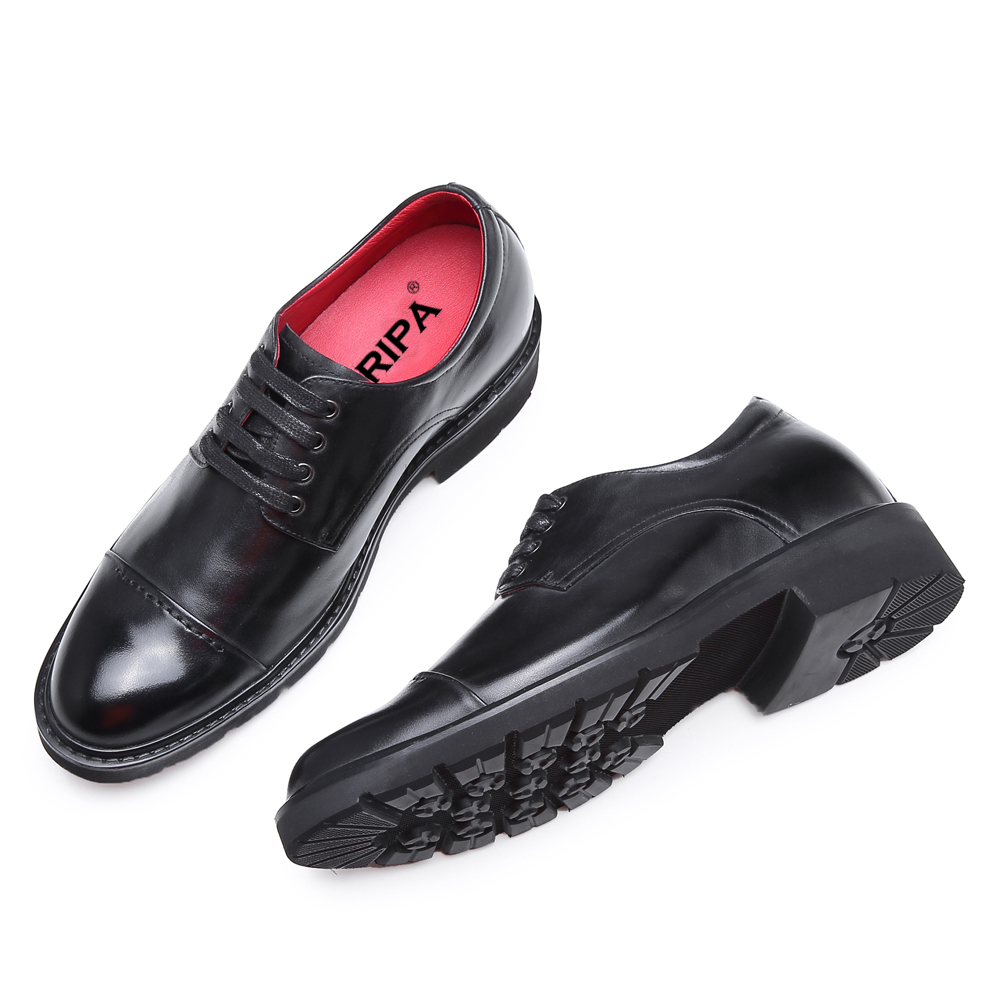 Black 7cm Height Wedding Men Dress Elevator Shoes