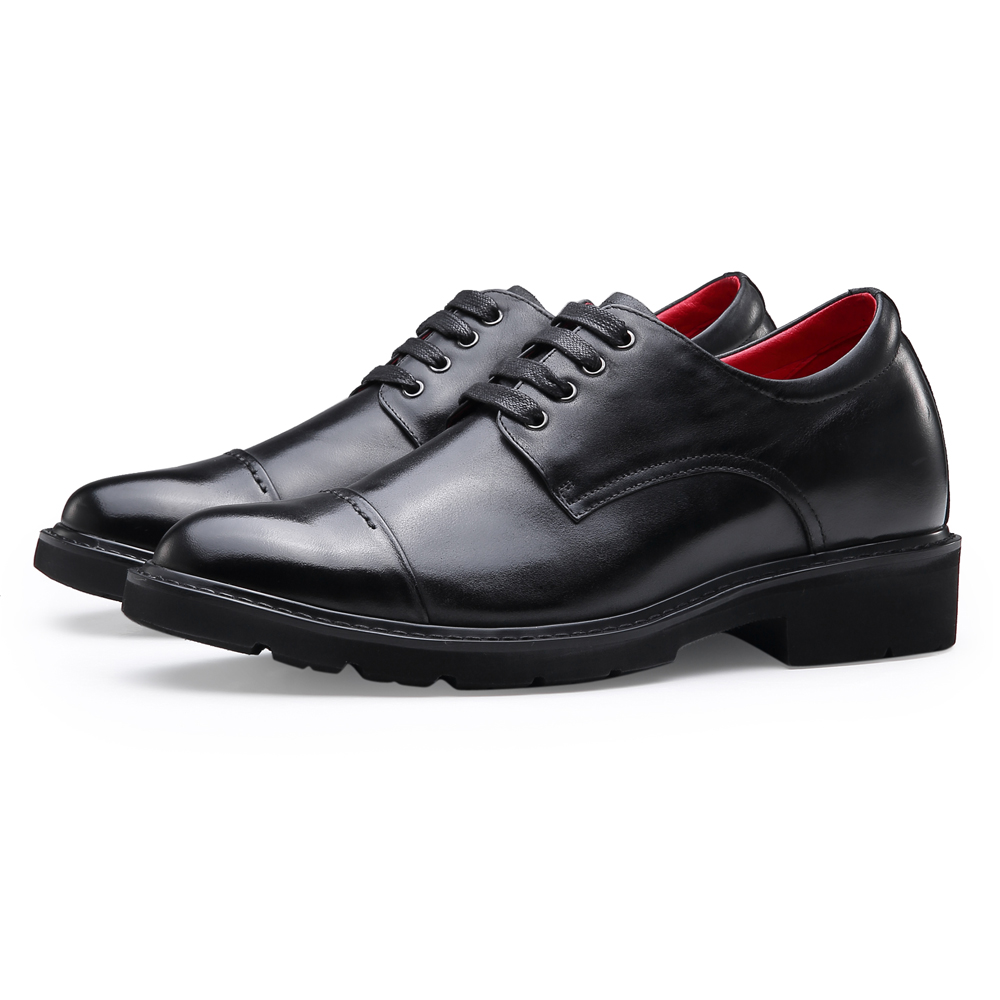 Black 7cm Height Wedding Men Dress Elevator Shoes