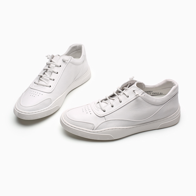 Height increasing genuine leather elevator casual shoes for men