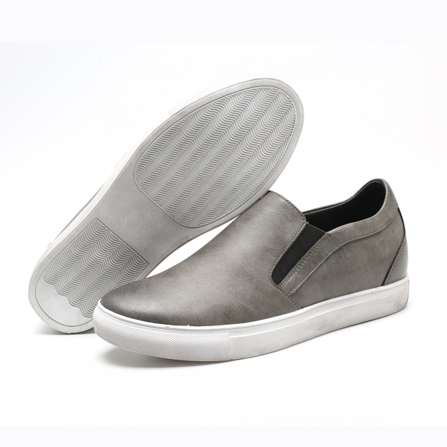 Fashion Gray 6cm Height Height Men Casual Elevator Shoes