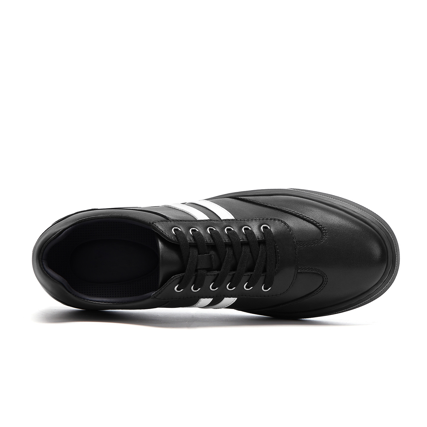 2025 New Black Cow Leather Trend Men's Board Shoes All Match The Trend Of High Quality Business Casual Sports Shoes