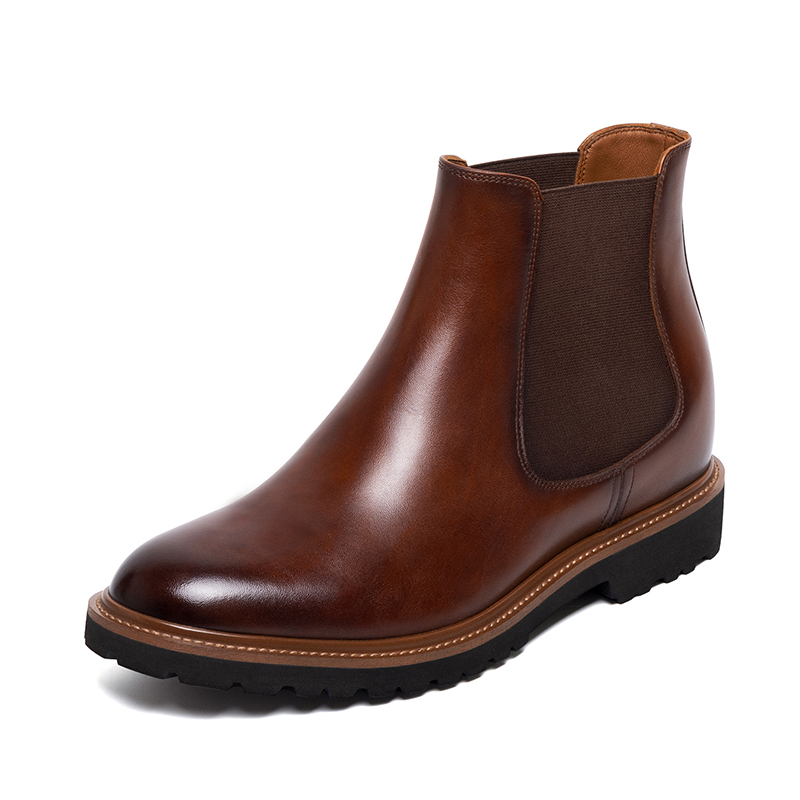 2025 New Trending Custom Logo Boots Men Shoes Genuine Leather Boots SheepskinLining Casual Chelsea Boots for Men