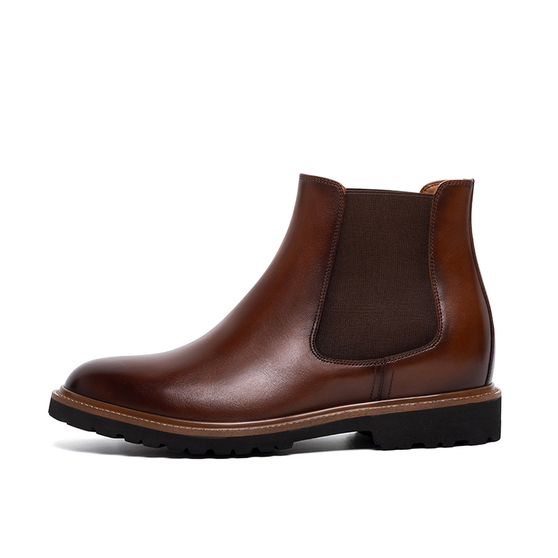 2025 New Trending Custom Logo Boots Men Shoes Genuine Leather Boots SheepskinLining Casual Chelsea Boots for Men