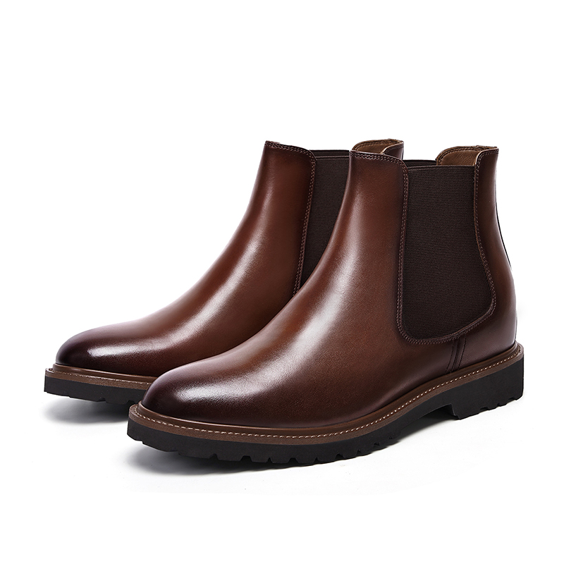 2025 New Trending Custom Logo Boots Men Shoes Genuine Leather Boots SheepskinLining Casual Chelsea Boots for Men