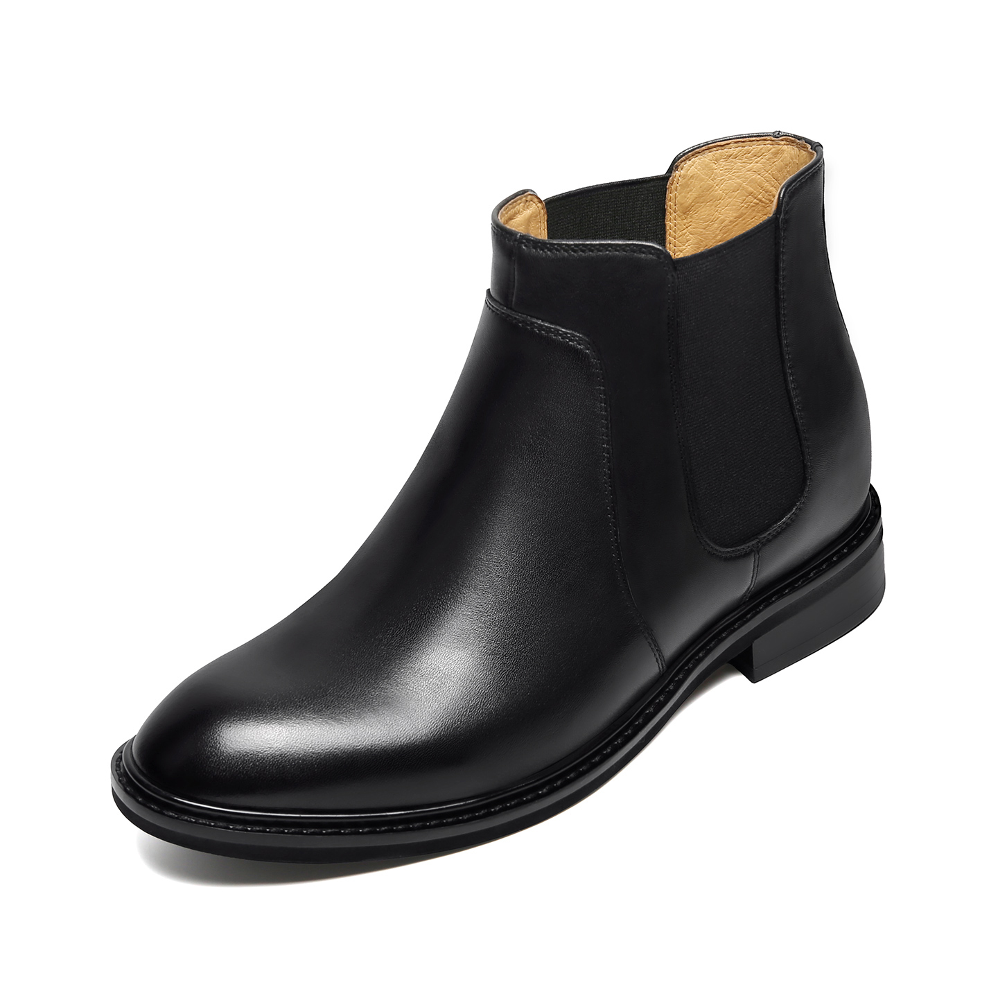 2025 New Arrival Hight Quality Italian Genuine Calfskin Leather Chelsea Boots Men Design  Handmade Leather Shoes Men Boots for Men Height Increasing 8cm