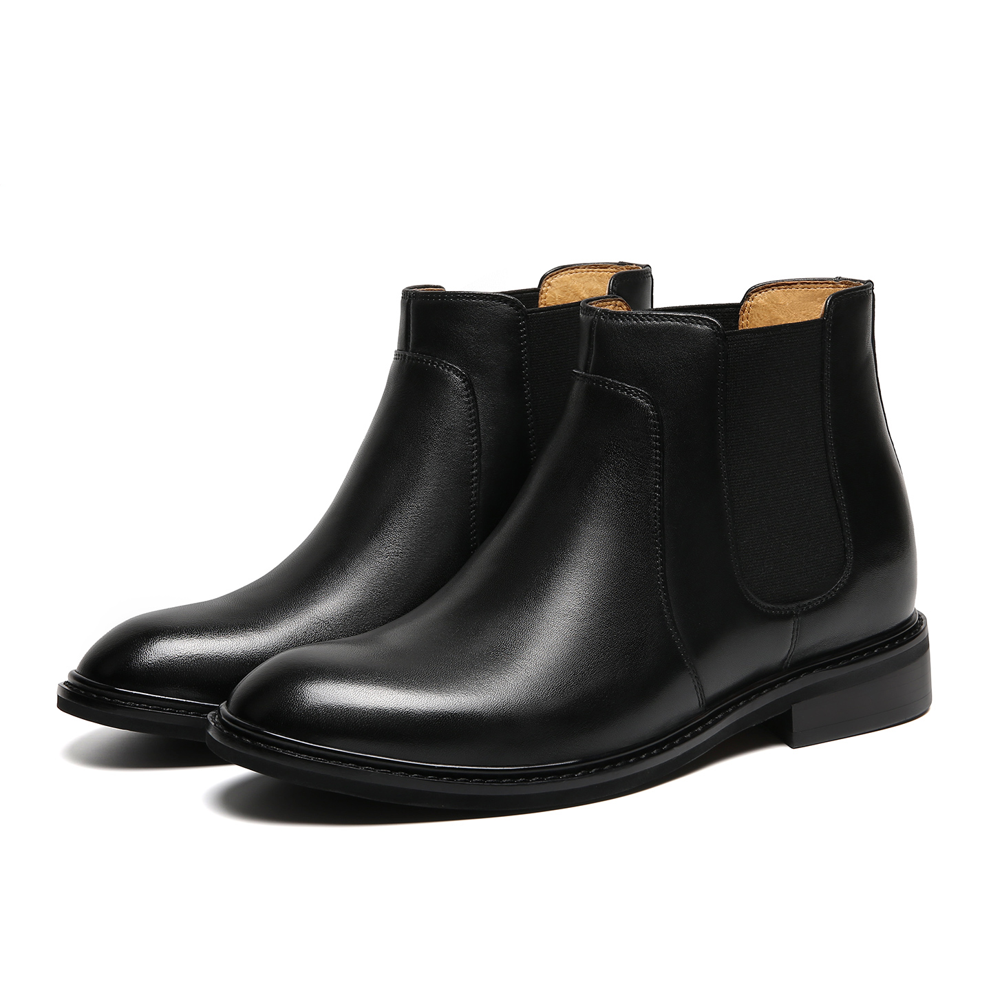 2025 New Arrival Hight Quality Italian Genuine Calfskin Leather Chelsea Boots Men Design  Handmade Leather Shoes Men Boots for Men Height Increasing 8cm