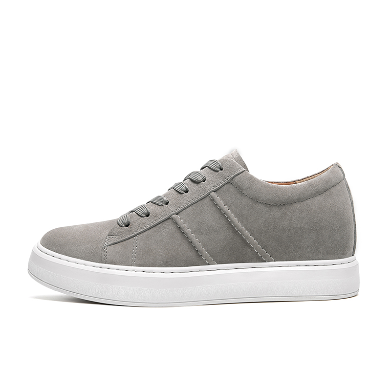 2025 Trending Men's Pigskin Genuine Leather Business Sports Sneakers Flat Casual Lace-up Shoes High-end New Design Solid Color Breathable for Autumn Spring Winter