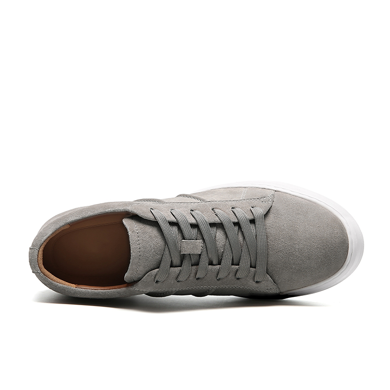 2025 Trending Men's Pigskin Genuine Leather Business Sports Sneakers Flat Casual Lace-up Shoes High-end New Design Solid Color Breathable for Autumn Spring Winter