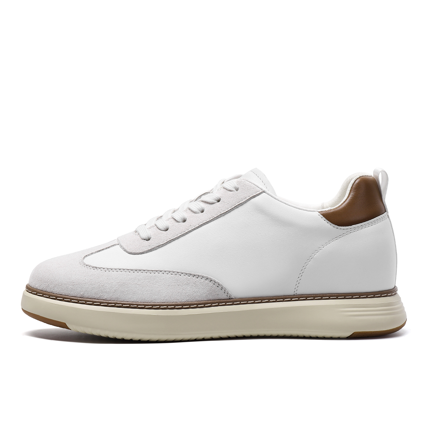 2025 Newest OEM Height Enhancing Shoes Breathable White Invisible Height Increase 7CM / 2.76 Inches Leathers Sneakers Casual Shoes for Men