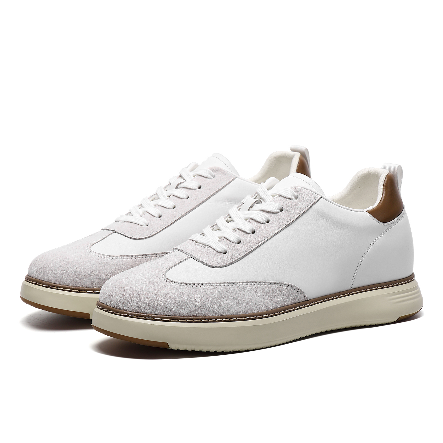 2025 Newest OEM Height Enhancing Shoes Breathable White Invisible Height Increase 7CM / 2.76 Inches Leathers Sneakers Casual Shoes for Men