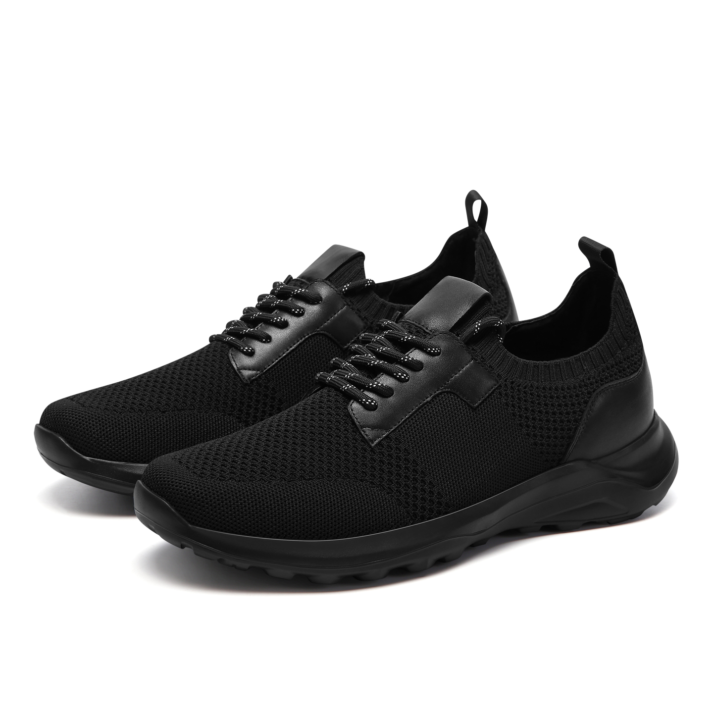 2025 Trending Newest Black Walking Sport Sneakers Hiking Shoes Fashion Leather Casual Flats with Breathable Lining