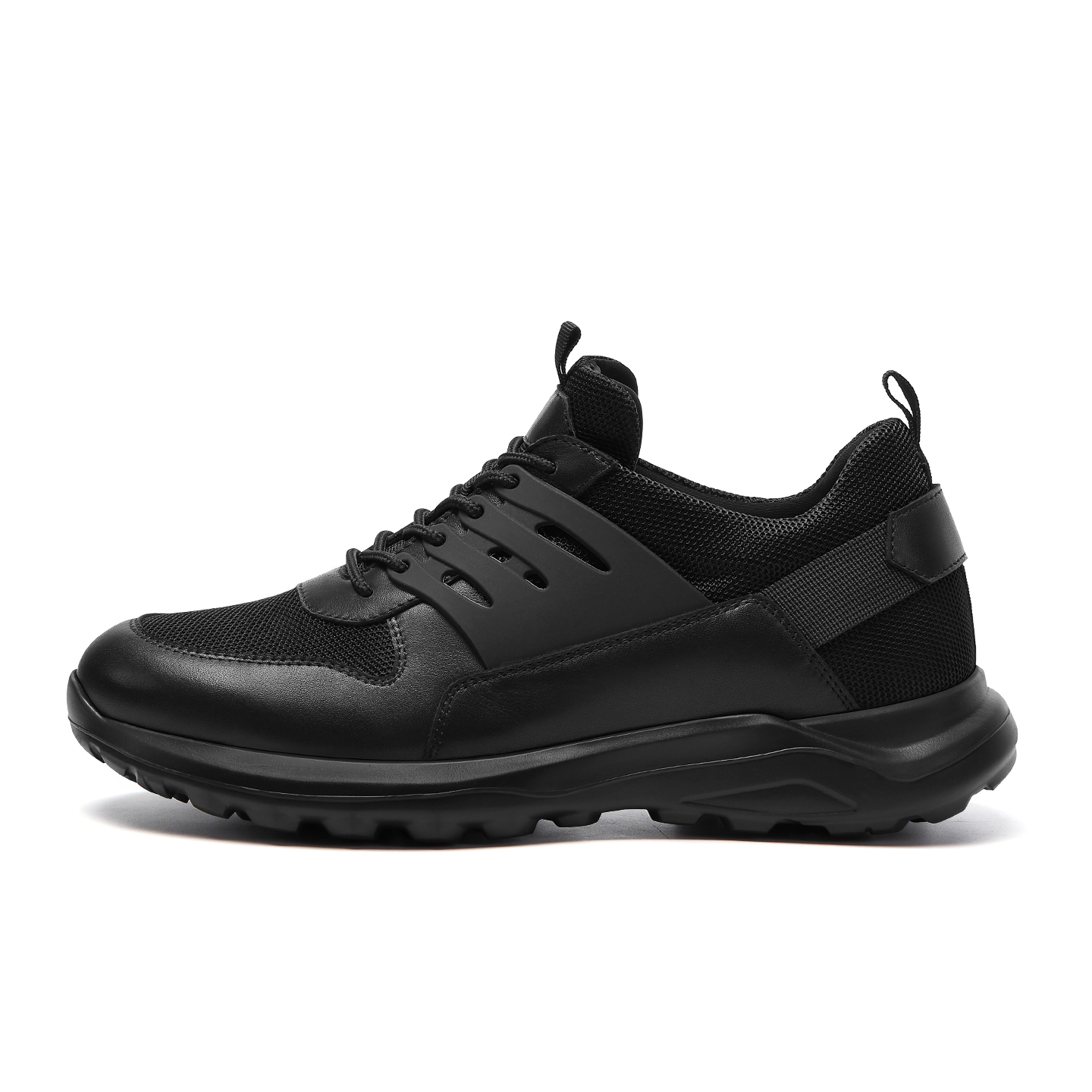 2025 New High Quality Arch Support Sports Shoes Handmade Breathable Black Light Weight Men's Running Shoe Customize Brand in stock