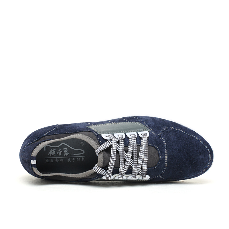 Blue 7cm Height Canvas Men Casual Elevator Shoes