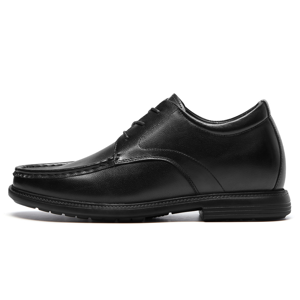 Custom Men's Casual Dress Leather Shoes First Layer Cowhide Genuine Leather Hand-Stitched Slip-On Height Increasing Solid Summer
