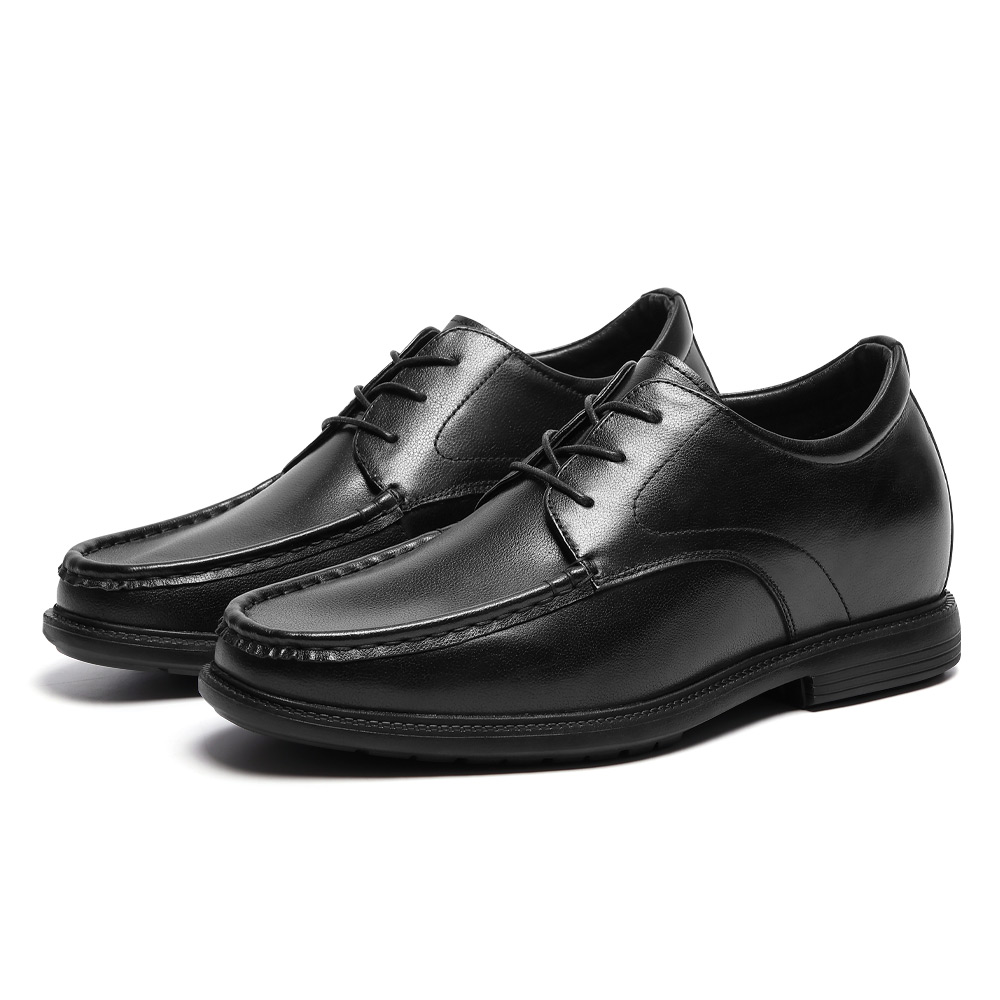 Custom Men's Casual Dress Leather Shoes First Layer Cowhide Genuine Leather Hand-Stitched Slip-On Height Increasing Solid Summer