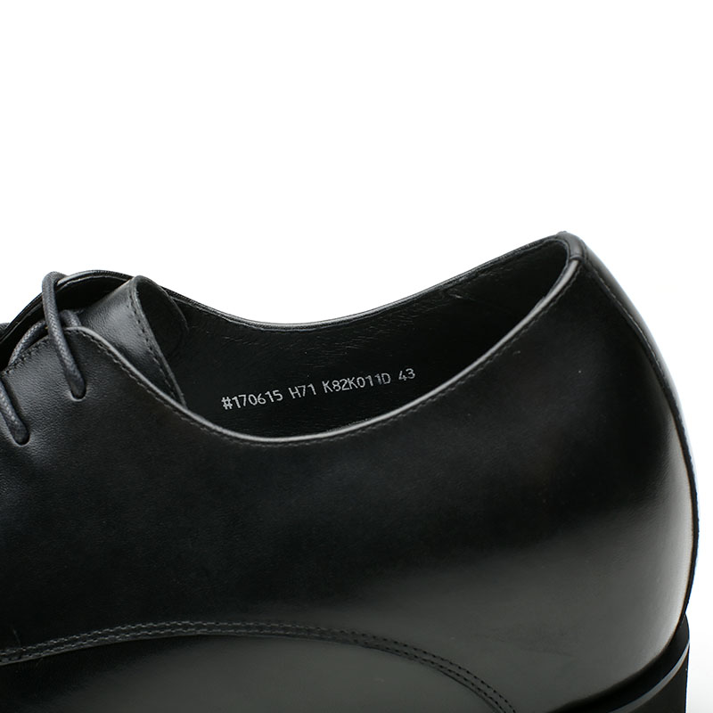Black 7cm Height Leather Dress Elevator Formal Shoes