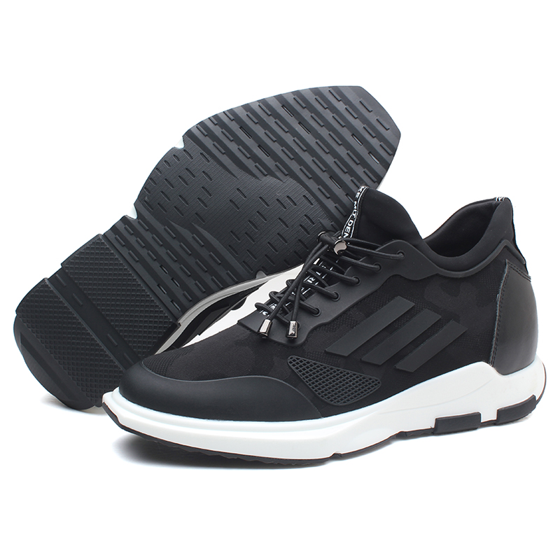 Fashion Black 7cm Height Increasing Men Sport Shoes