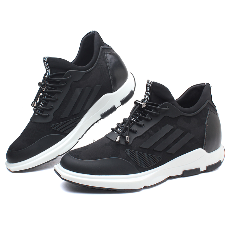 Fashion Black 7cm Height Increasing Men Sport Shoes