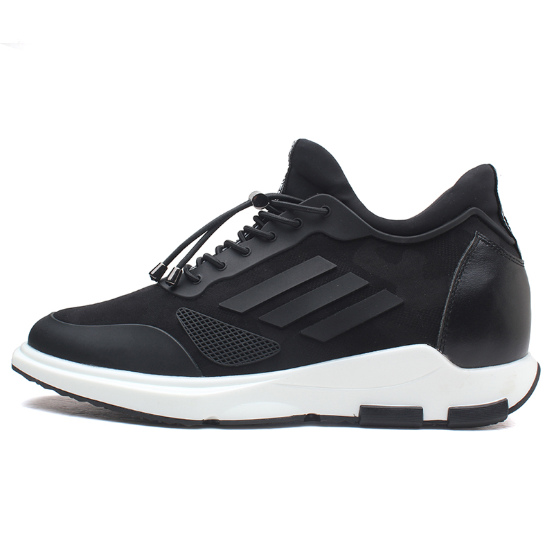 Fashion Black 7cm Height Increasing Men Sport Shoes