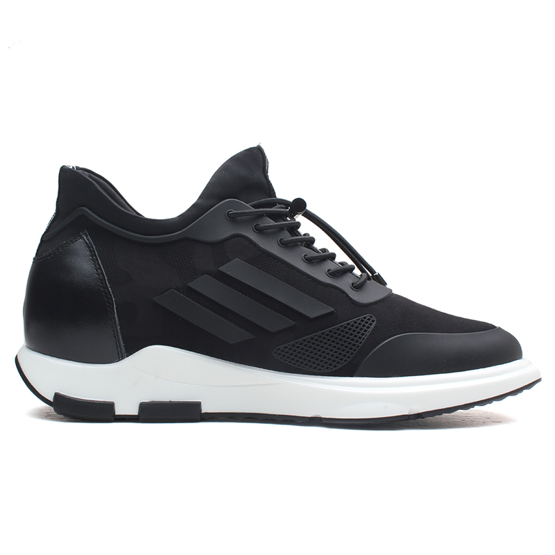 Fashion Black 7cm Height Increasing Men Sport Shoes