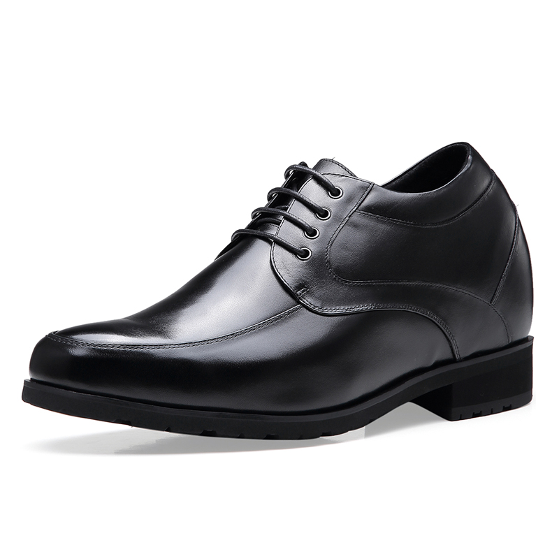 Get taller 12CM cow leather dress men elevator shoes