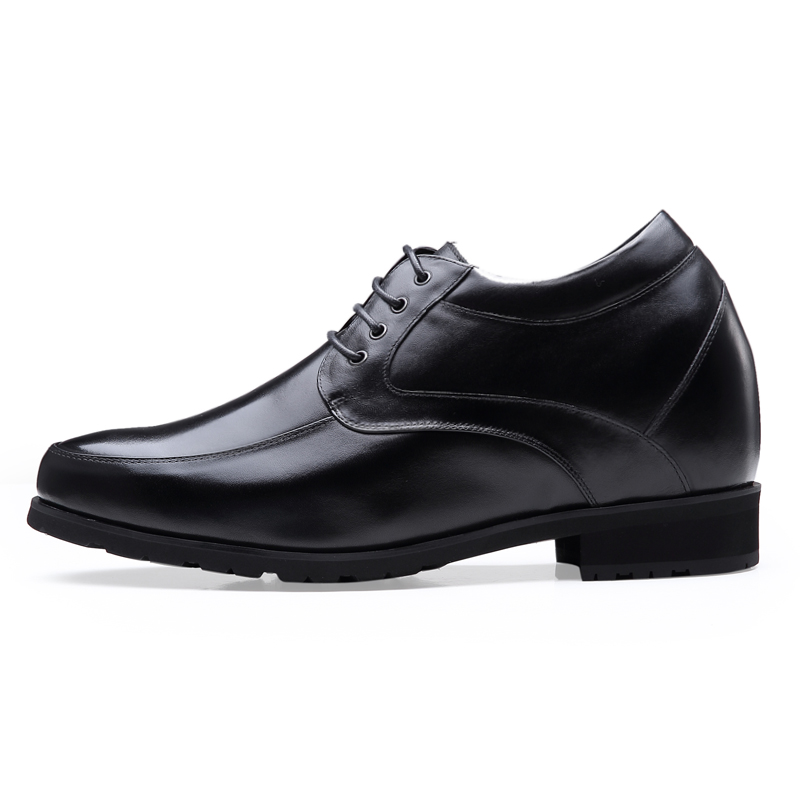 Get taller 12CM cow leather dress men elevator shoes