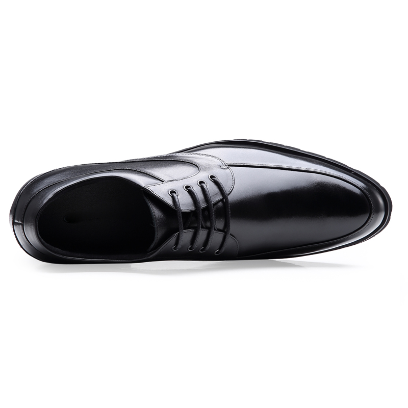 Get taller 12CM cow leather dress men elevator shoes