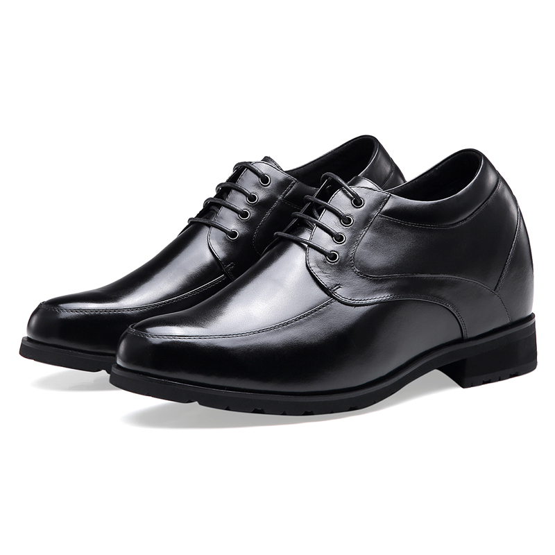 Get taller 12CM cow leather dress men elevator shoes